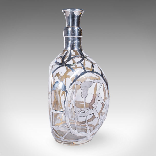 Metal Pair of Vintage John Haig Whisky Decanters, English, Glass, Silver, Hallmarked For Sale - Image 7 of 12