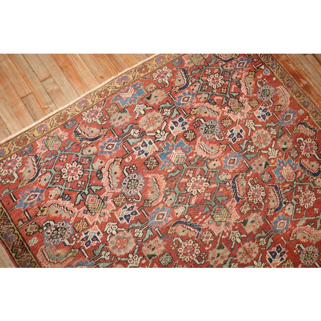 Zabihi Collection Antique Persian Heriz Square Rug - 4'10" x 5'4" For Sale - Image 4 of 7