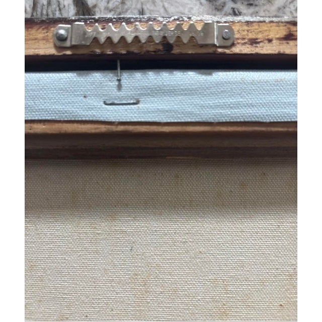 Sky Blue Vintage Maritime Oil Painting of Clipper Ship at Full Sail — Signed K. Maskell (K. Max) Nautical For Sale - Image 8 of 9