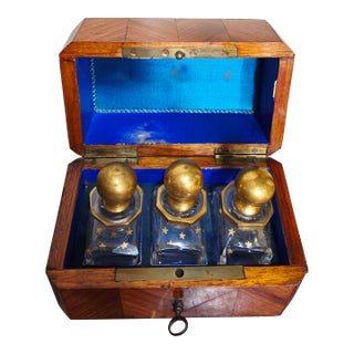 Set of 4, Antique French Napoleon III Era Scent Caddy / Perfume Box For Sale