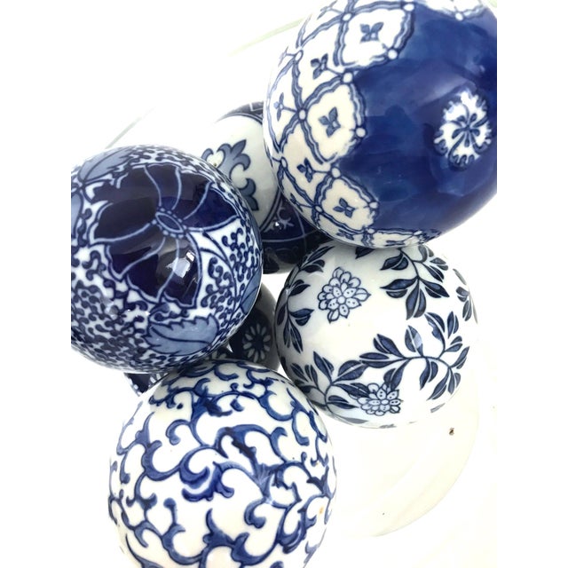 Vintage Blue & White Porcelain Balls Set of 6 Chairish