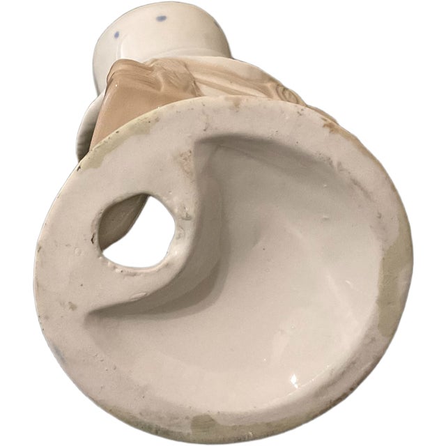 1970s Vintage Hand Painted Porcelain Figurine of Girl with Rabbit, 1970s For Sale - Image 5 of 6