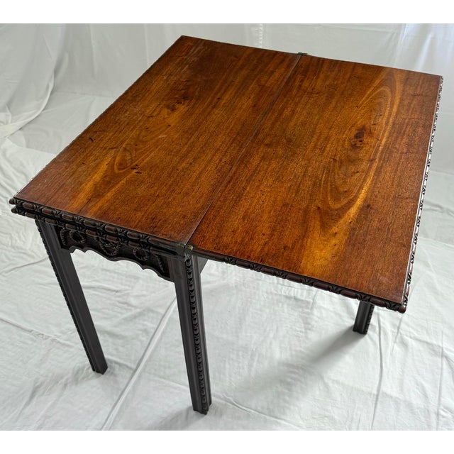 A Nautical Inspired 18th C. English George III Mahogany Triple Fold-Over Games Table For Sale - Image 9 of 15