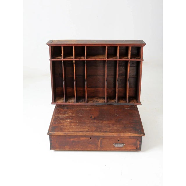 Antique Train Station Desktop Drawer and File Cabinet For Sale - Image 13 of 13