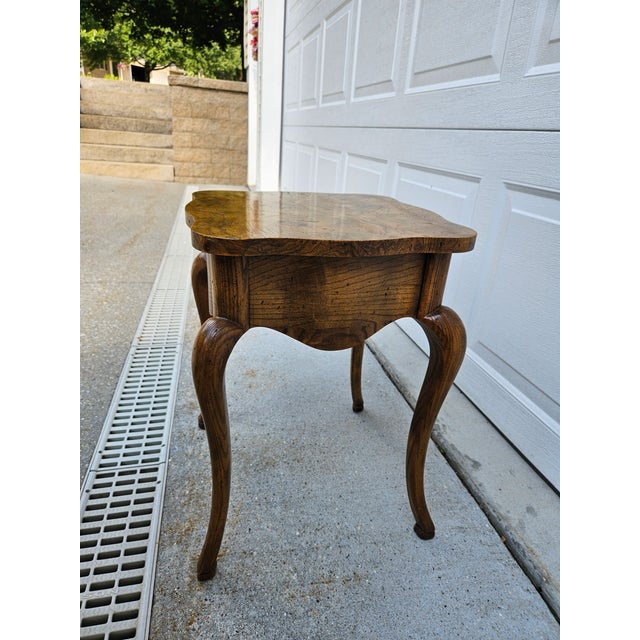 Wood Baker Furniture Square Diminutive French Burlwood Side Table For Sale - Image 7 of 11