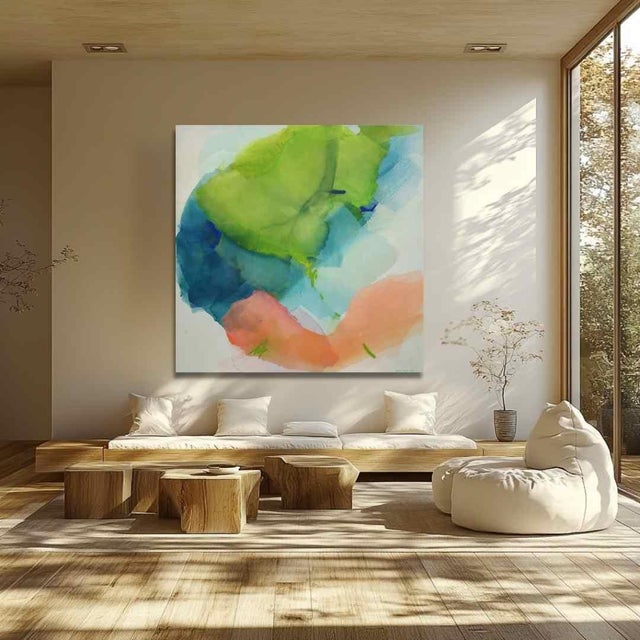 Painting title :: Big Belly :: 48"x48" :: mixed media collage on canvas :: created by Mel Rea “I paint to create a...