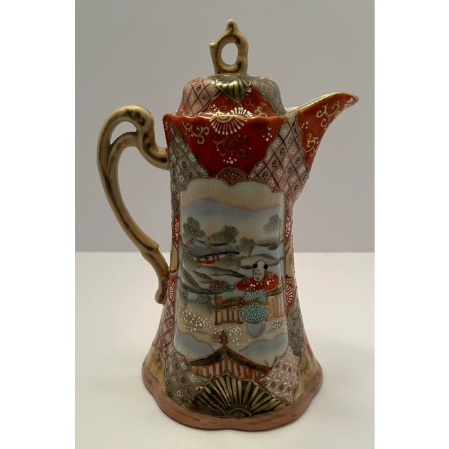 Ceramic Mid 19th Century Vintage Japanese Hand Painted “Kutani” Chocolate Pot For Sale - Image 7 of 12