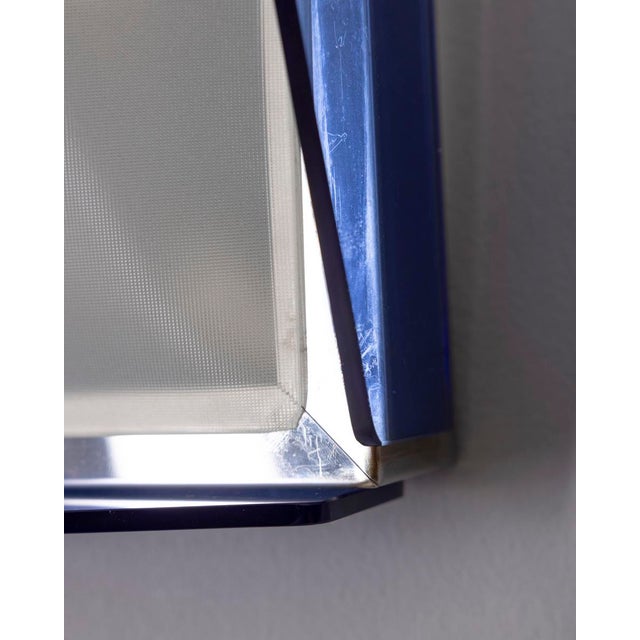 Vintage Italian Blue Glass Ceiling Lamp, 1970s For Sale - Image 10 of 12