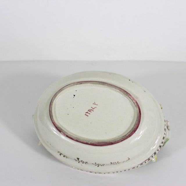Rose 1930’s Italian Renaissance Revival Nove Rose Hand Painted Serving Bowl With Cherubs Made in Italy Nova Rose For Sale - Image 8 of 8