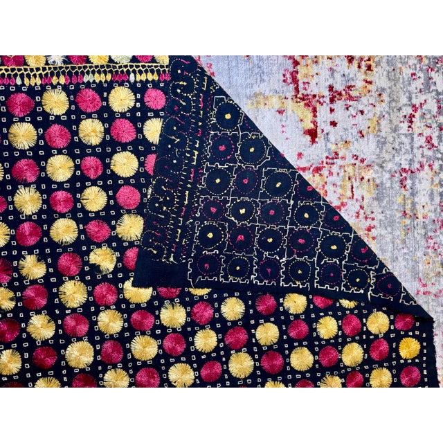 Antique Nilak Phulkari Silk Embroidered Textile, Punjab For Sale - Image 12 of 12