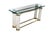 Modern Vintage Italian Regency Travertine Stone Brass & Glass Console Hall Sofa Table For Sale - Image 3 of 12