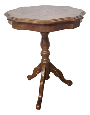 French Table with Inlaid Top, 1980s