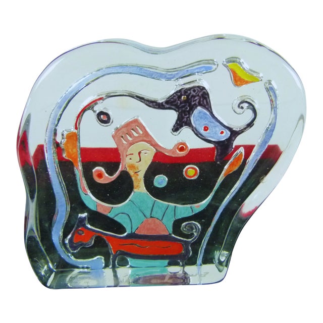 Matt Lamb "Spirit of Dreams" Art Glass Sculpture Signed New in Box For Sale