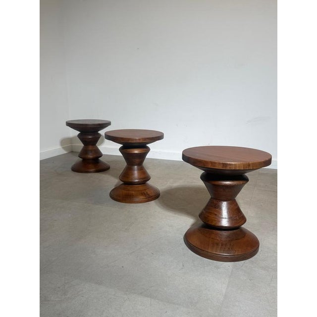 Wood Sculptural Conical Stool in Mahogany For Sale - Image 7 of 8