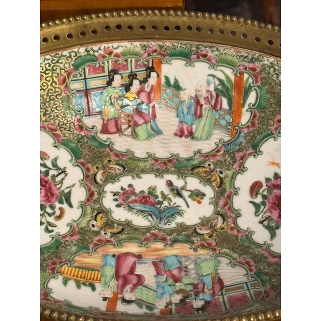 19th Century 19th C. French Rose Medallion and Gilt Bronze Centerpiece For Sale - Image 5 of 7