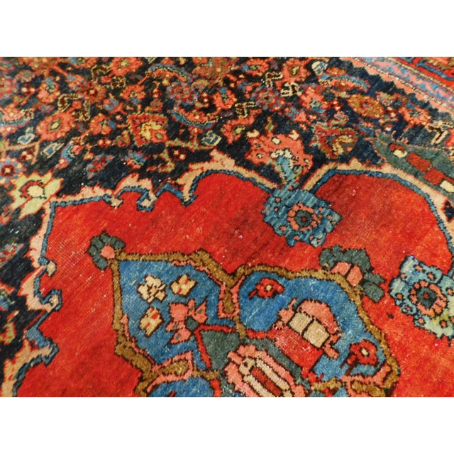 Traditional Antique Hand Knotted Persian Bijar Rug - 4'2"x 5' For Sale - Image 3 of 13