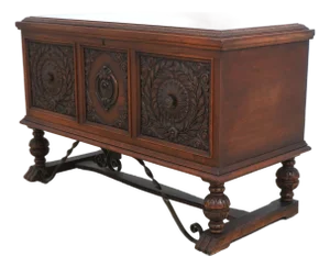 Vintage C.1930s Carved Walnut Blanket Chest
