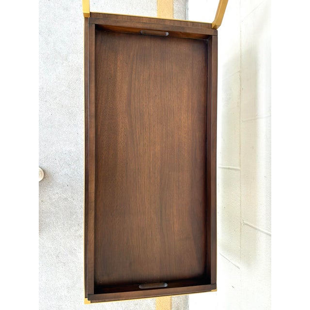 Wood Hooker Furnishings Gold Bar Cart With Removable Tray. For Sale - Image 7 of 9