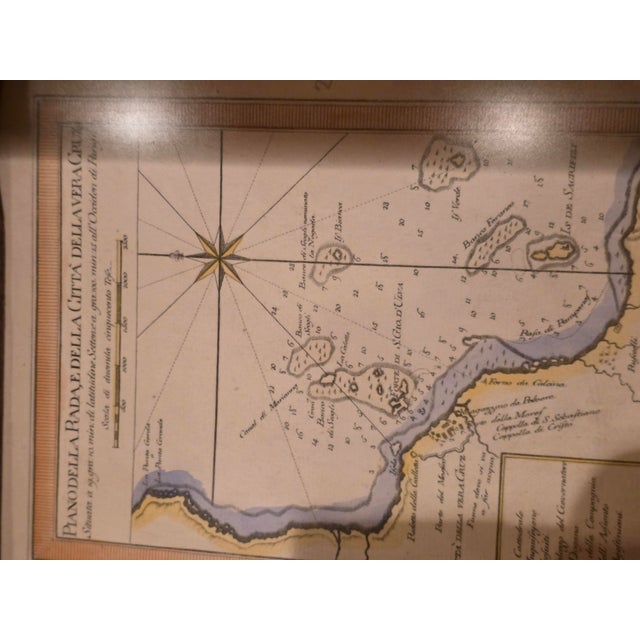 Mid 18th Century Hand Colored 18th C Map of Vera Cruz Mexico in Rustic Ranch Frame For Sale - Image 5 of 12
