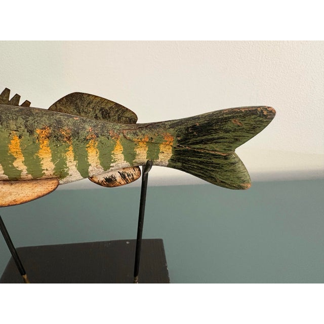 Early 20th Century Folk Art Fish Decoy on Stand For Sale - Image 6 of 7