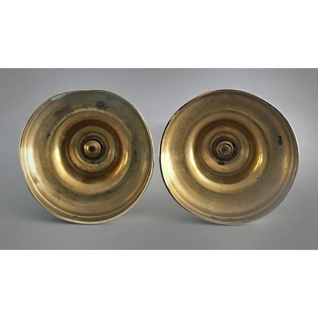 William IV C. 1840 Brass Candlesticks - a Pair For Sale - Image 3 of 4