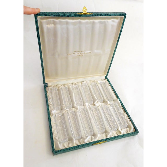 Knife Holders Cut Into Small Facets in Lorraine Crystal, 1950s, Set of 12 For Sale - Image 15 of 15