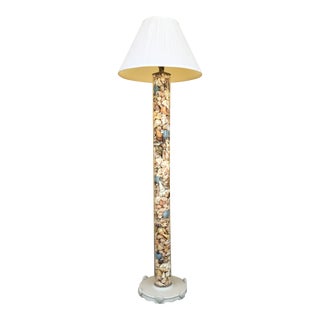 Mid 20th Century Vintage Seashell Glass Floor Lamp For Sale
