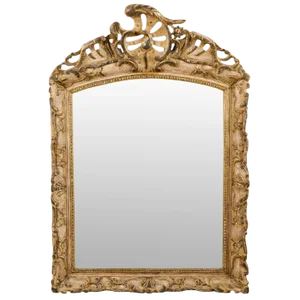 Early 19th Century Italian Rococo Style Mirror With Painting and Gilding
