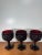 1970s Vintage Ruby Red Pressed Glass Goblets Diamond Pattern Pedestal Stemwar - Set of 3 For Sale - Image 5 of 18