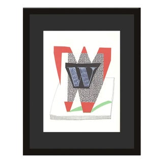 David Hockney, W from Hockneys Alphabet, Lithograph, Framed For Sale