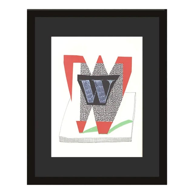 David Hockney, W from Hockneys Alphabet, Lithograph, Framed For Sale