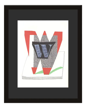 David Hockney, W from Hockneys Alphabet, Lithograph, Framed