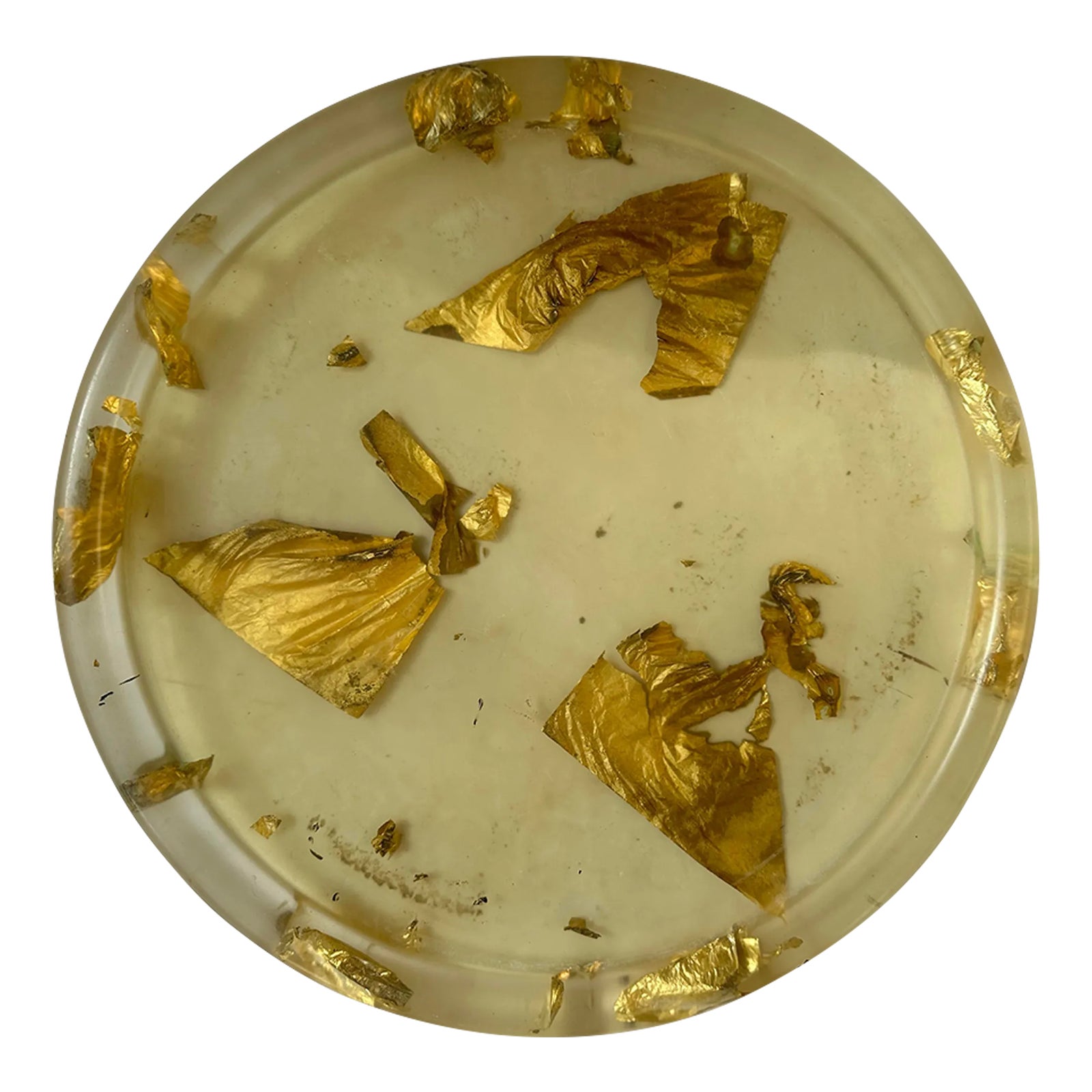 クアラントット　金箔トレイ Vintage Resin and Suspended Gold Leaf Tray by Martha Sturdy | Chairish