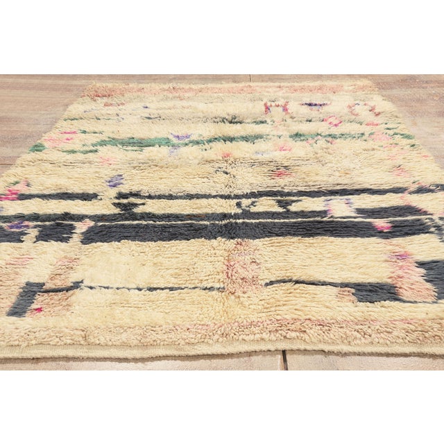 Vintage Azilal Moroccan Rug, 05'02 X 07'09 For Sale - Image 9 of 10