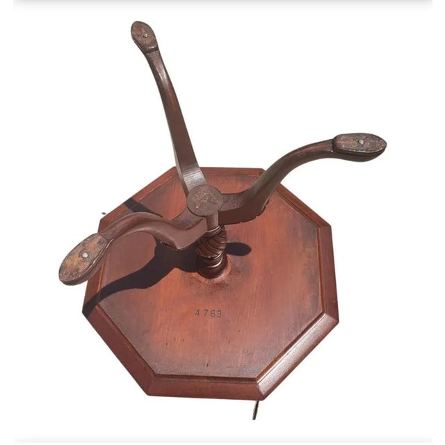 1940s George III Style Two-Tier Mahogany Carved Hexagonal Dumpwaiter, Circa 1940s For Sale - Image 5 of 6