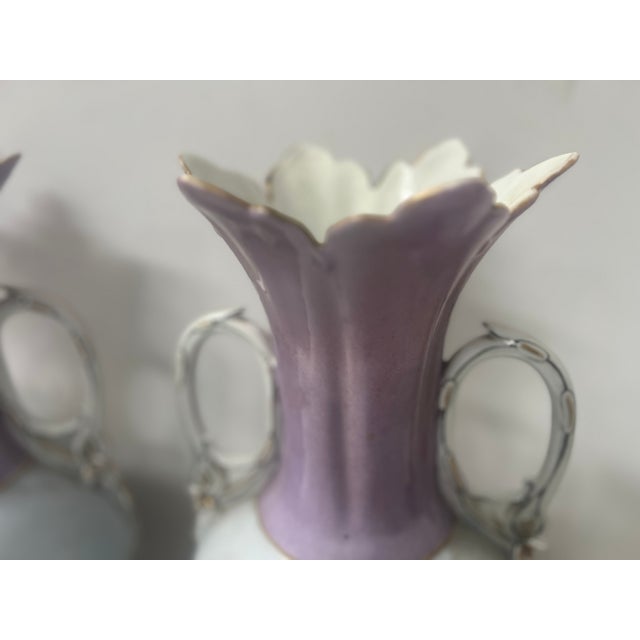 Polychrome Porcelain Vases, 19th Century, Set of 2 For Sale - Image 13 of 18