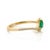 Metal 14k Gold Contemporary Pear-Shaped Emerald & Diamond Halo Bypass Ring Size 5.5 For Sale - Image 7 of 15