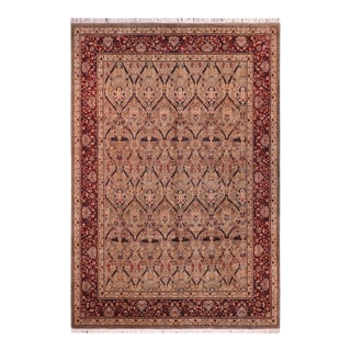 Shabby Chic 1990's Pak-Persian Green/Red Wool Rug - 9'2'' X 12'3'' For Sale