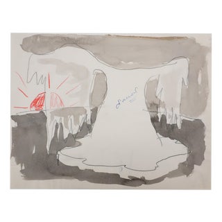 Jean Effel, The Wings of the Sun, 1970, Watercolor For Sale