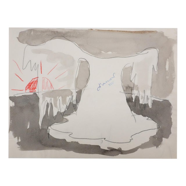 Jean Effel, The Wings of the Sun, 1970, Watercolor For Sale