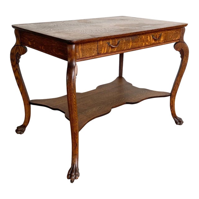 Vintage Tiger Oak Console Table/Desk Chairish