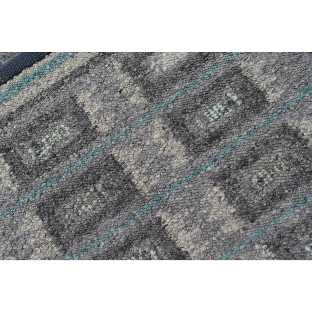 Scandinavian Flat Weave Rug With Geometric by Keivan Woven Arts 4'4 X 5'11 For Sale - Image 10 of 10