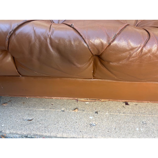 Iconic Vintage Cocheo Brothers Chesterfield Tufted Leather Sofa For Sale - Image 11 of 12
