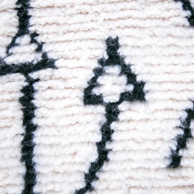 Textile Small Moroccan Hand-Knotted Cream Wool Beni Ourain Luxury Bath Rug (2' X 3') For Sale - Image 7 of 10