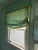 Palm Beach Style Custom Turquoise and Chartreuse Green Quadrille Aga Linen Roman Shade For Sale - Image 9 of 10