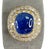 19.49 CTW Mid-Century No Heat Burmese Sapphire & Diamond 18k Gold Ring, Size 8 For Sale - Image 9 of 11