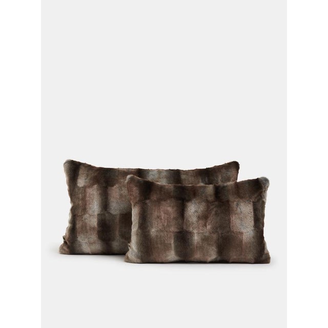 Contemporary Decorative Faux Fur Cushion by Villa Como For Sale - Image 3 of 5