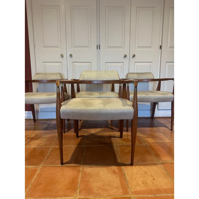 Completely restored Mid Century Bert England for Kofod-Larsen set of four dining chairs. Circa 1950’s. Recovered in Lee...