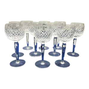1980s Waterford Alana Style Hock Goblets, Set of 10