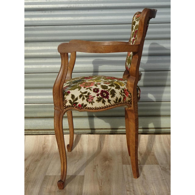 Louis XV Style Convertible Armchair with Brocade Fabric, 1950s For Sale - Image 12 of 18